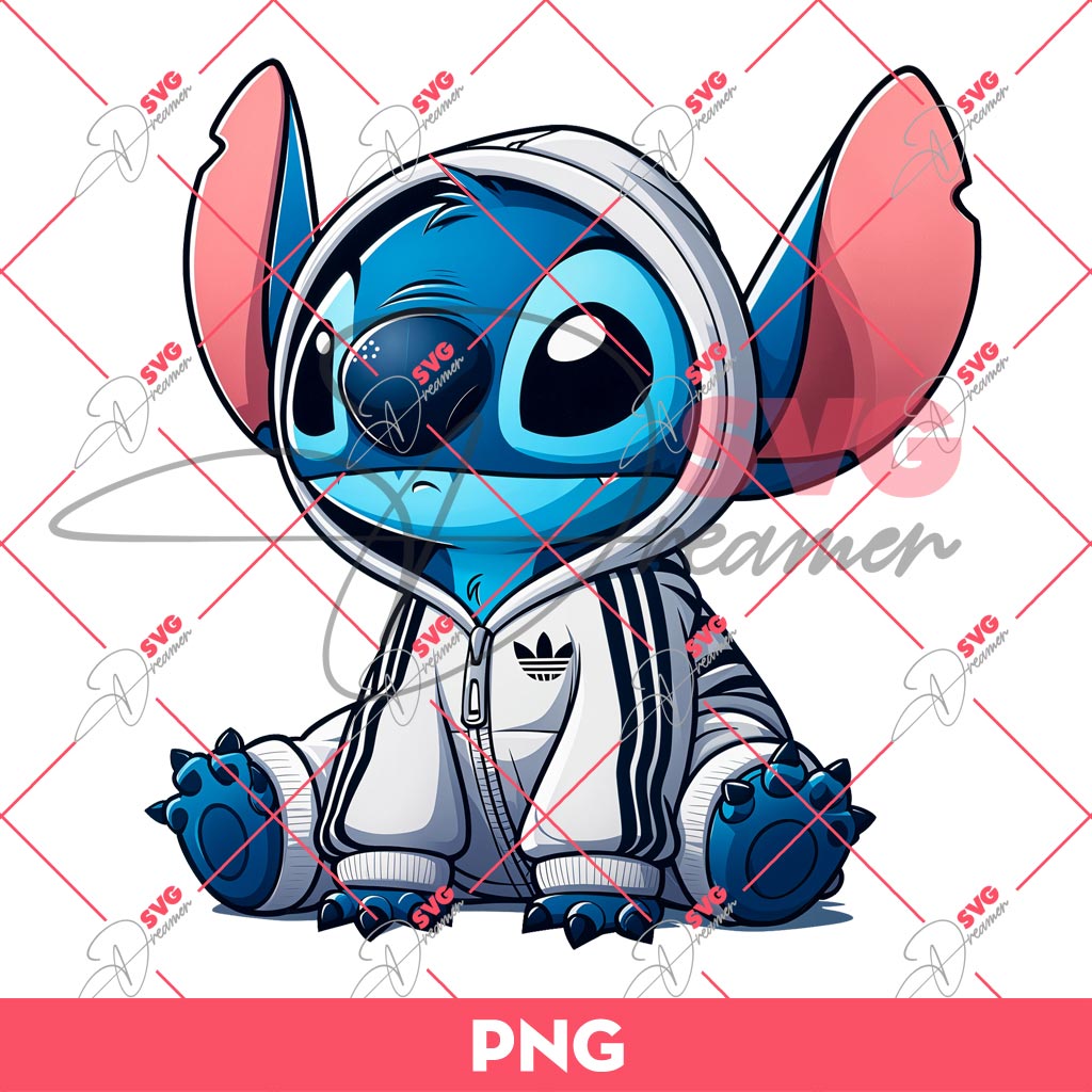 Stitch Wearing Adidas Fashion PNG, Stitch Adidas Outfits PNG