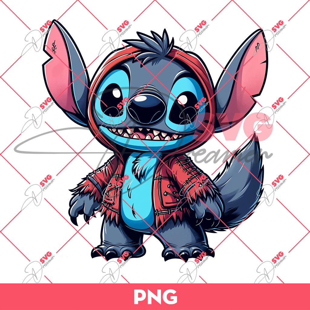Stitch Werewolf PNG, Disney Stitch Halloween PNG