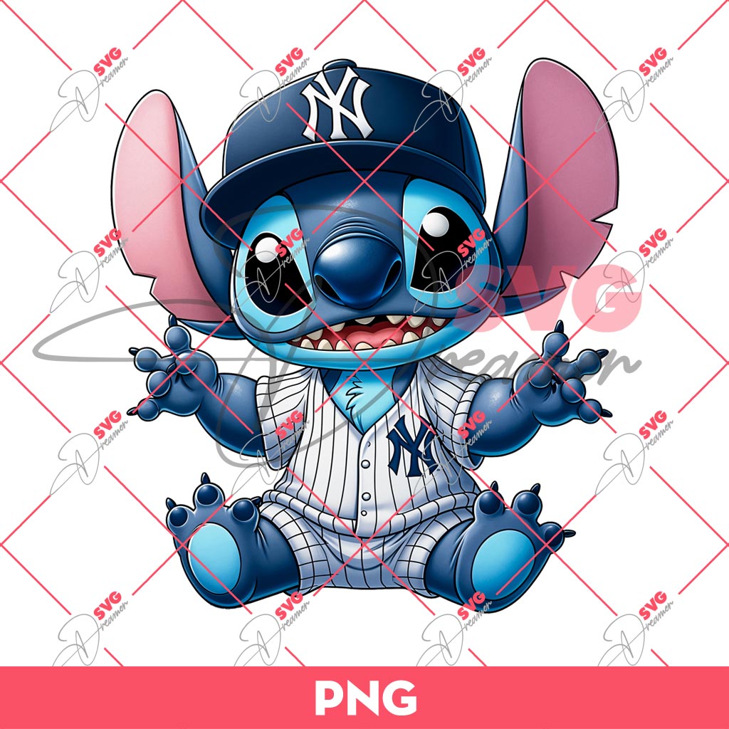 Stitch Yankees PNG, Stitch MLB Baseball PNG, New York Yankees Team PNG