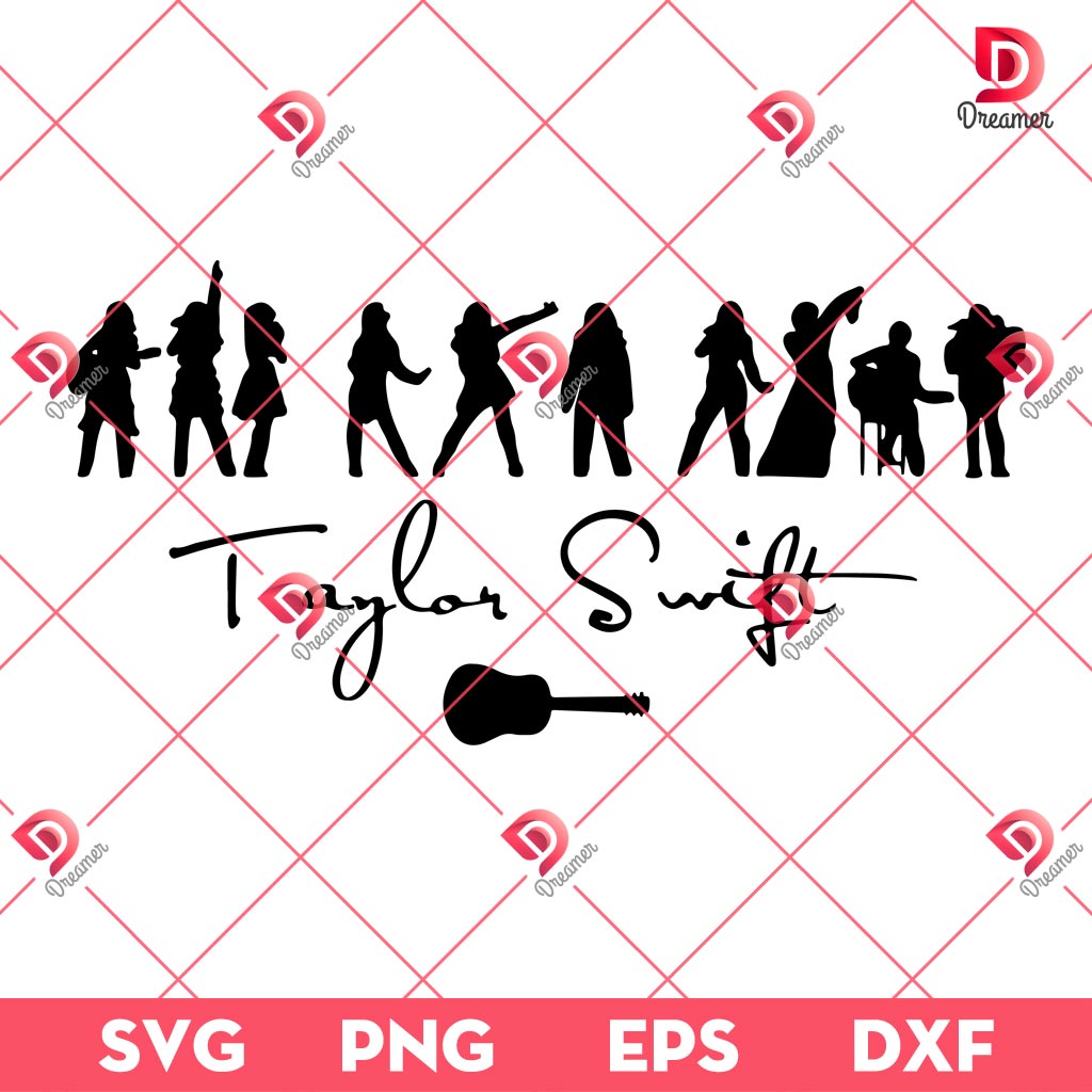 Taylor Swift SVG PNG, Swiftie Silhouette SVG PNG, Swiftie Eras Tour SVG PNG