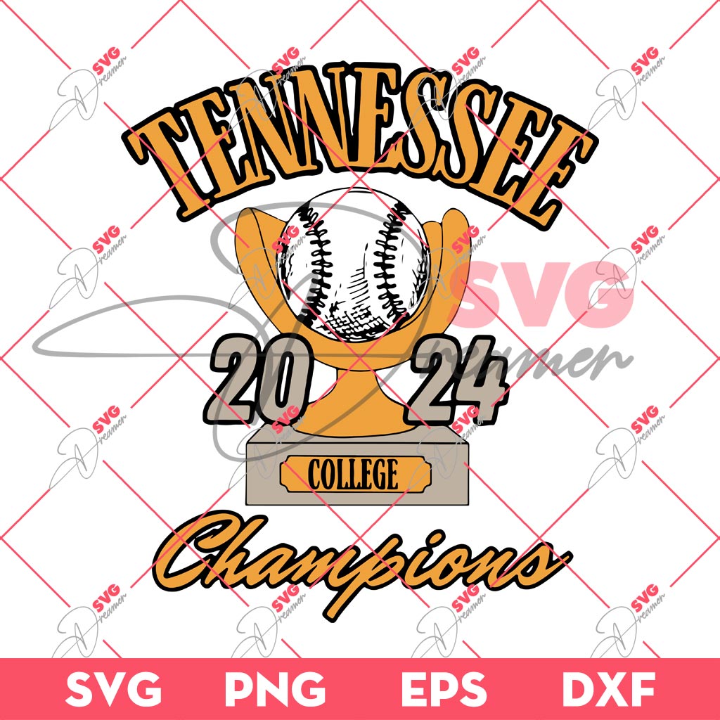 Tennessee 2024 College Champions SVG PNG, Tennessee Champs Baseball SVG PNG