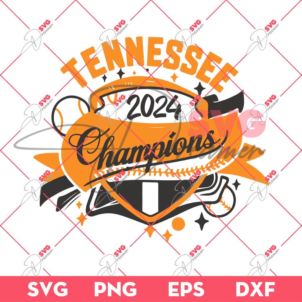 Tennessee Champions 2024 Baseball SVG PNG, Tennessee Volunteers Champs 24 SVG PNG