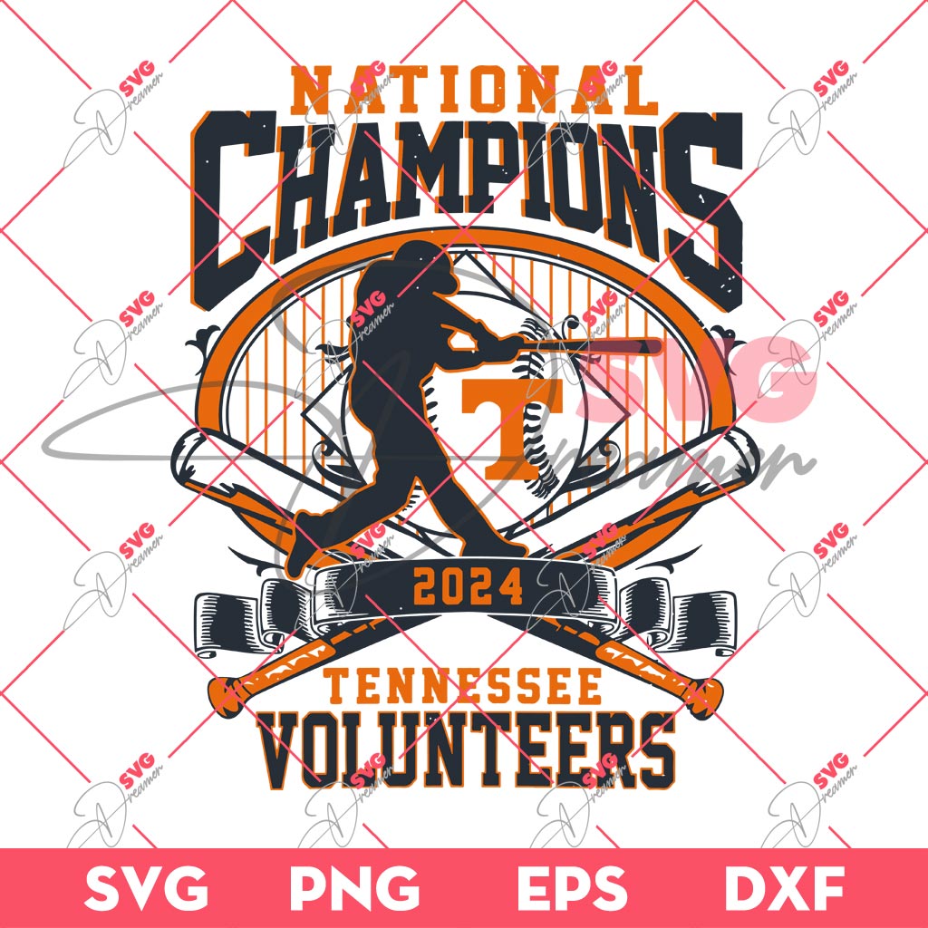 Tennessee Volunteers National Champions 2024 SVG PNG, Mens Baseball SVG PNG, Vols Champs 24 SVG PNG