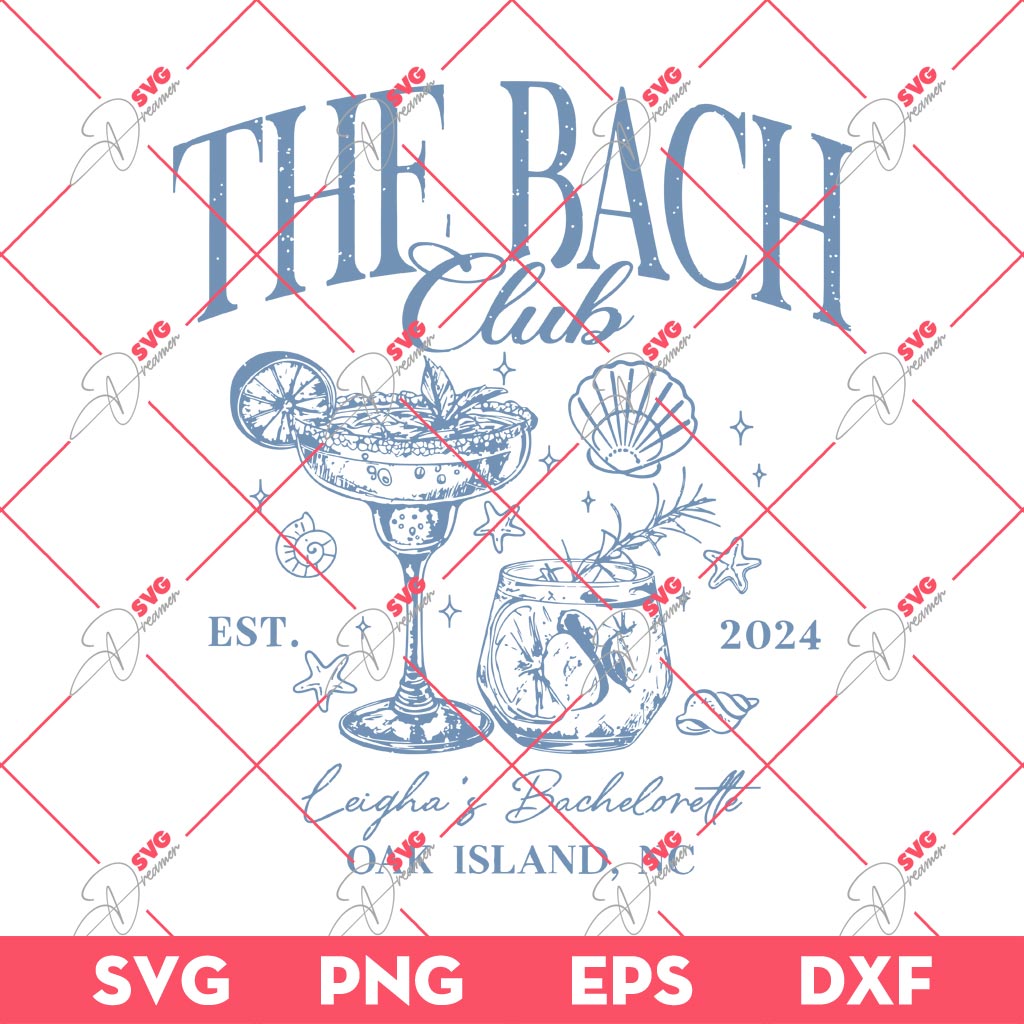 The Bach Club EST 2024 SVG PNG, Beach Bachelorette PNG SVG