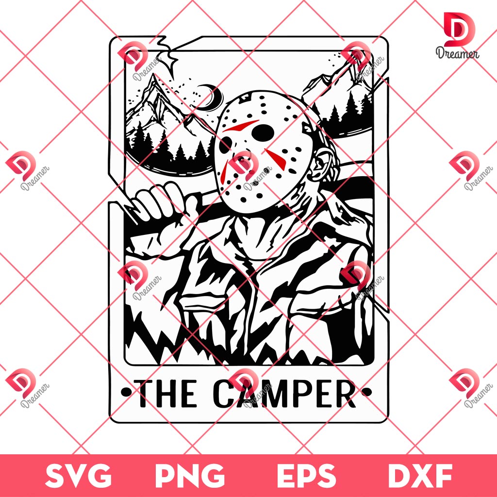 The Camper Jason Voorhees SVG PNG, Horror Tarot Card SVG PNG, Horror Killer Halloween SVG PNG