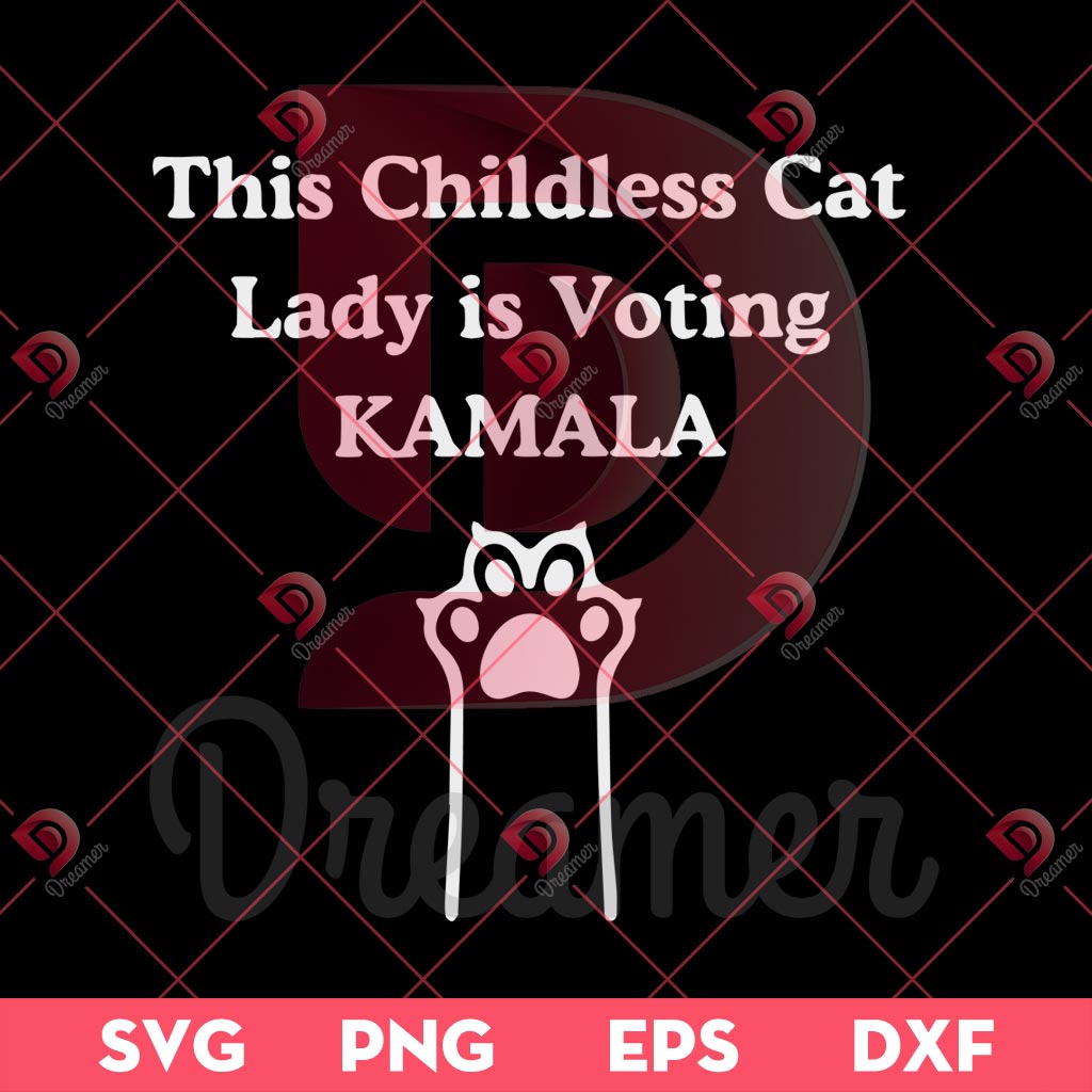 This Childless Cat Lady Is Voting Kamala SVG PNG, Election 2024 SVG PNG