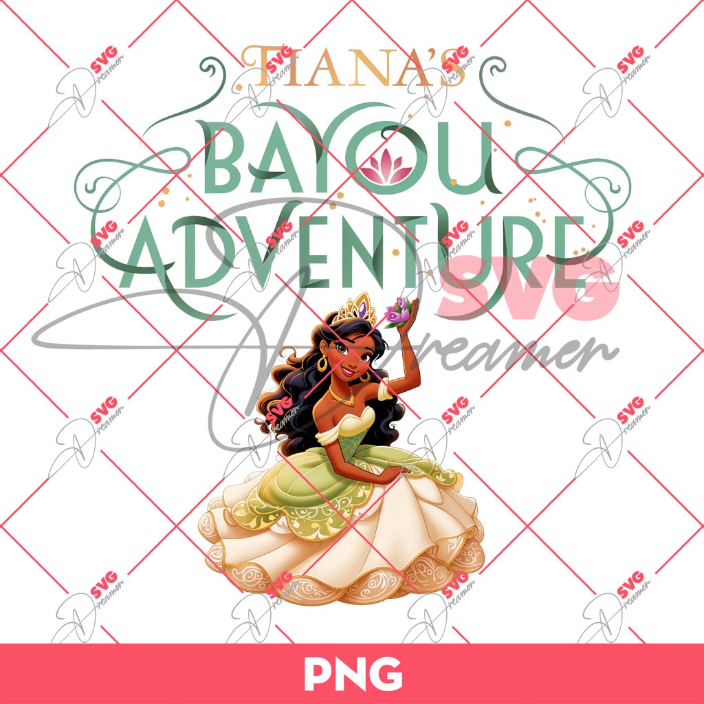 Tianas Bayou Adventure PNG, Disney Princess Tiana ESTD 2024 PNG
