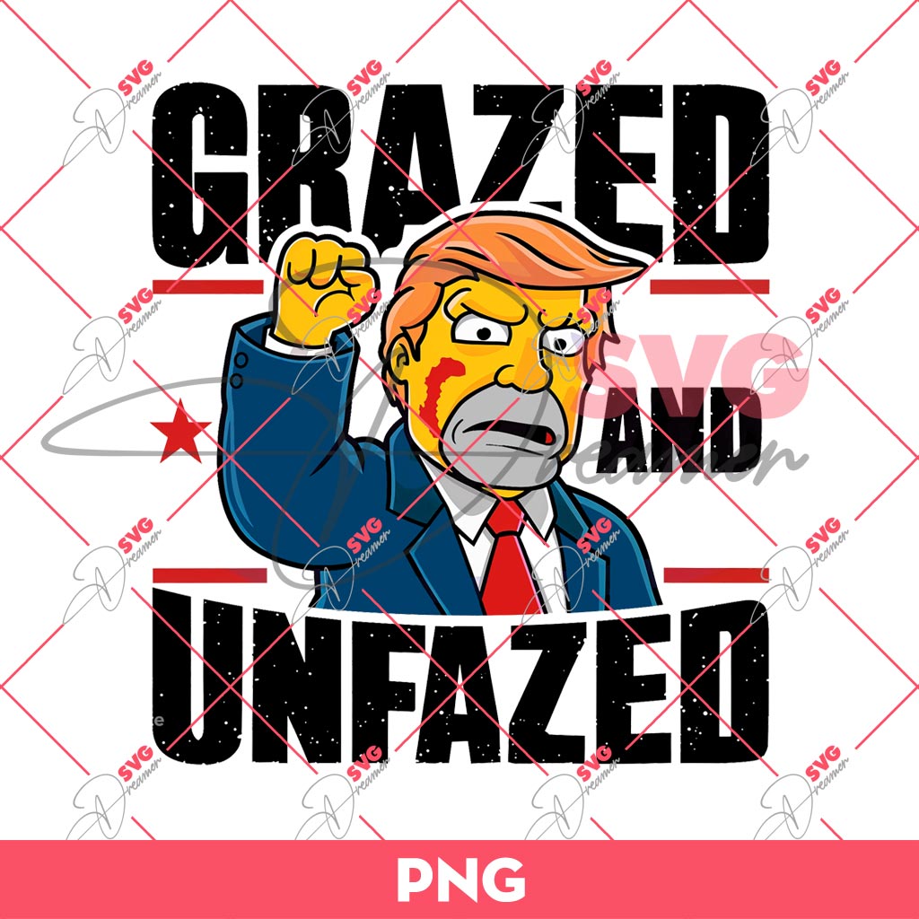 Trump Grazed And Unfazed PNG, The Simpson Trump PNG, Trump Assassination PNG