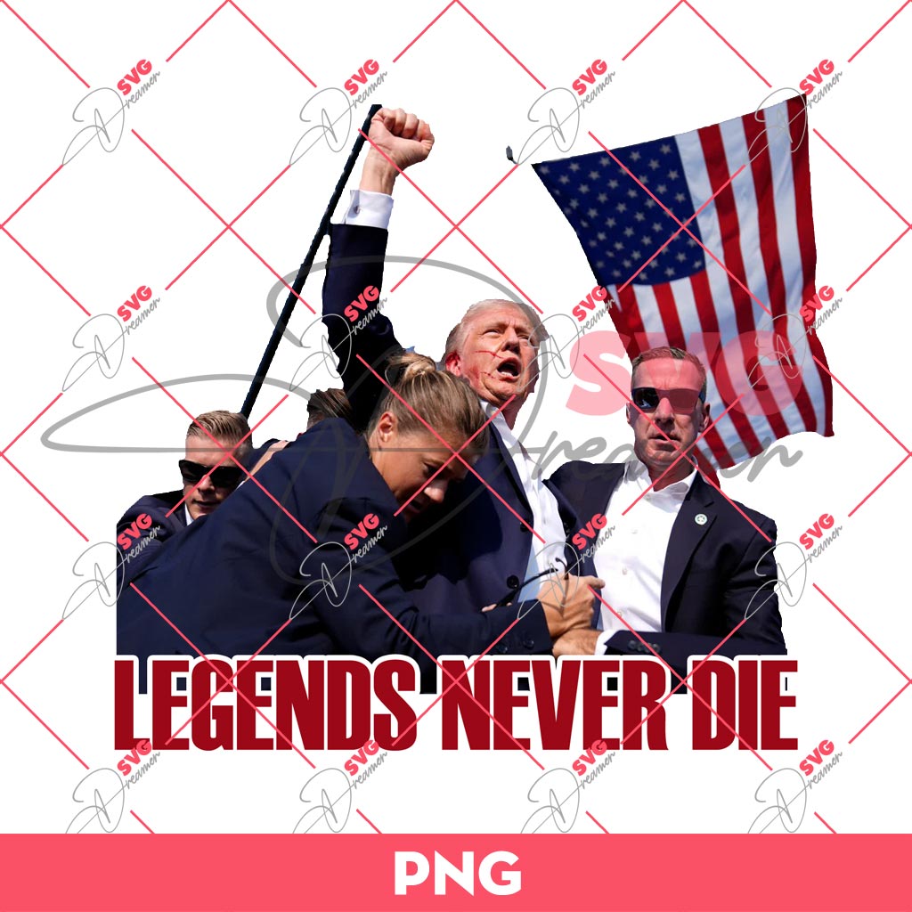 Trump Legends Never Die PNG, Trump Shot PNG, Trump Fight PNG
