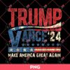 Trump Vance 24 Retro Style Grunge PNG, President Trump 2024 PNG
