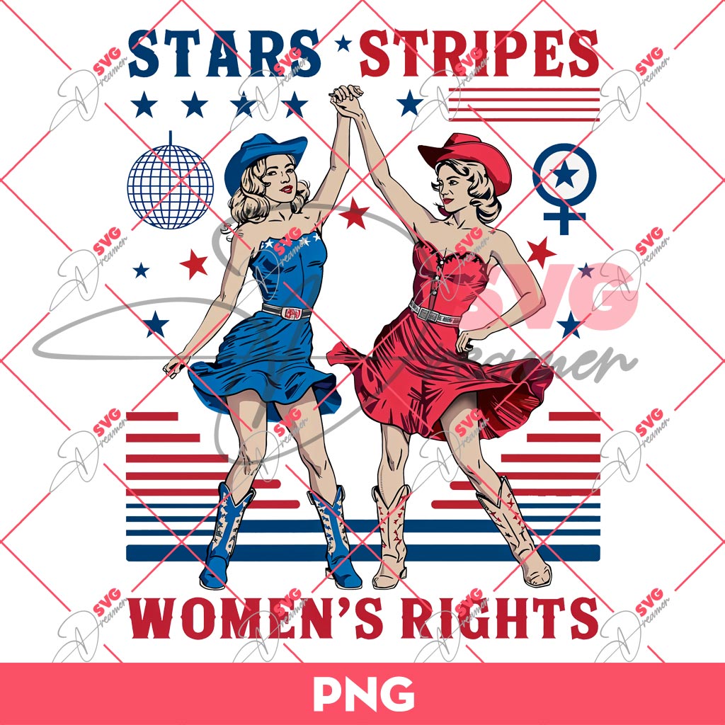 Vintage Stars Stripes And Womens Rights PNG, Independence Day PNG