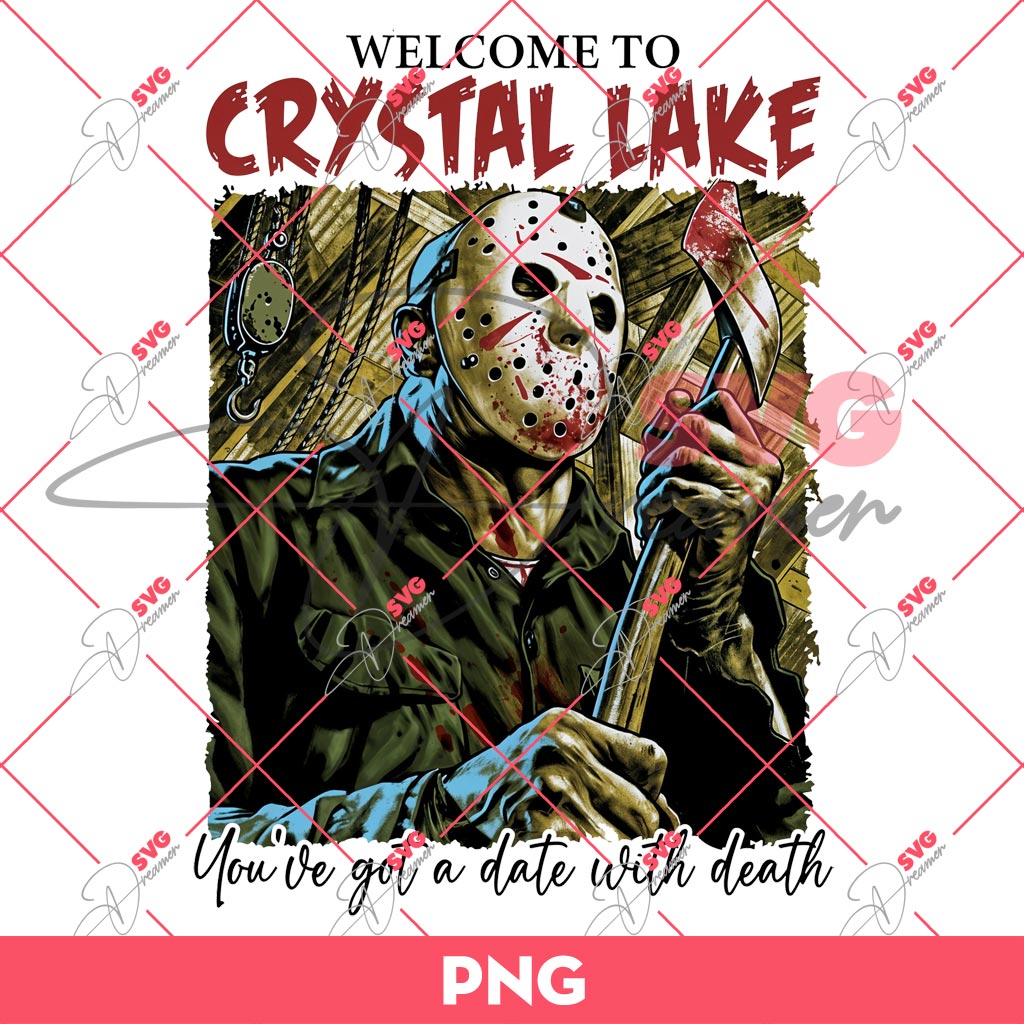 Welcome To Crystal Lake Horror Movie Jason Voorhees PNG, Horror Characters Halloween PNG