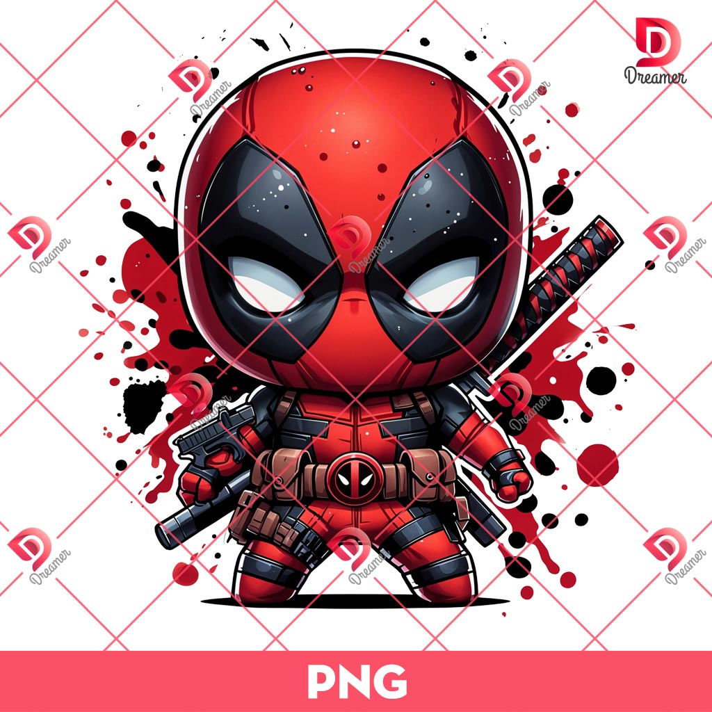 Baby Deadpool Watercolor PNG, Deadpool And Wolverine Movie PNG, Deadpool 3 PNG