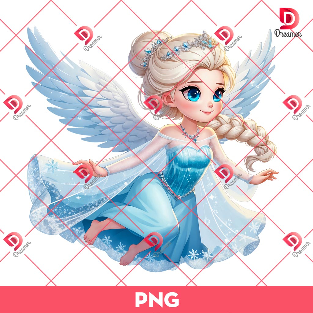 Baby Elsa Angel PNG, Disney Princess Angel PNG