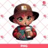 Baby Freddy Krueger Drinks Coffee Starbucks PNG, Cute Horror Characters Halloween PNG