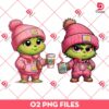 Baby Grinch PNG, Cute Grinch With Starbucks Coffee PNG