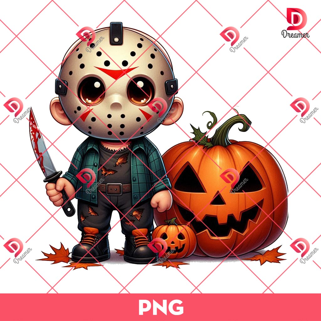 Baby Jason Voorhees Halloween PNG, Cute Horror Killer PNG
