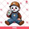Baby Michael Myers Drinks Coffee Starbucks PNG, Cute Horror Characters Halloween PNG