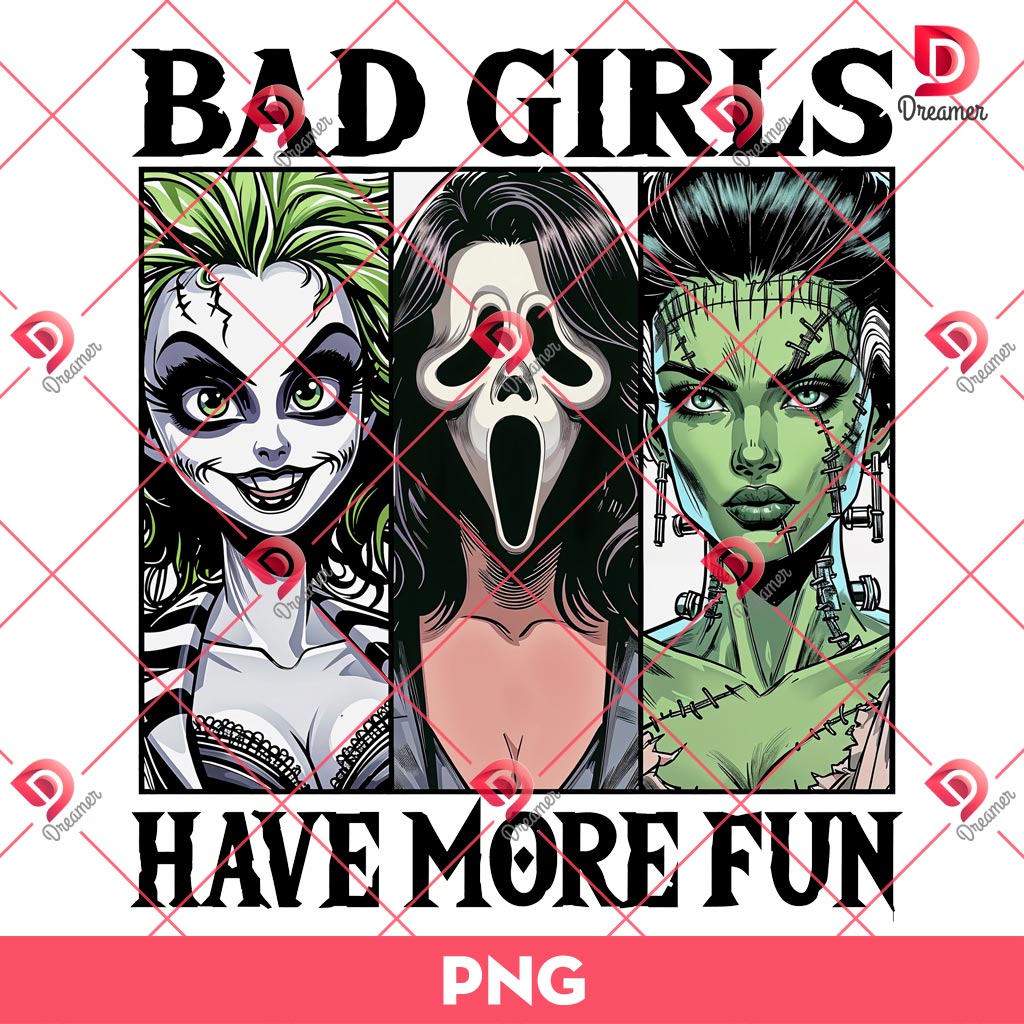 Bad Girls Have More Fun PNG, Horror Characters Girl PNG, Horror Halloween PNG