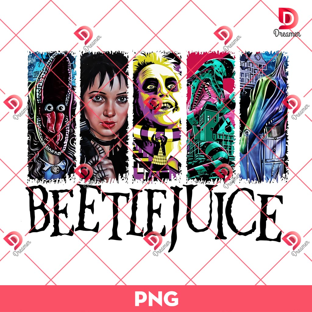 Beetlejuice Halloween PNG, Halloween Scary Movie Characters PNG, Horror Friends PNG