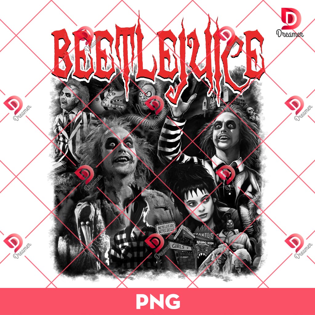 Beetlejuice Vintage Metal Horror PNG, Beetlejuice Movie PNG, Horror Characters Movie Halloween PNG