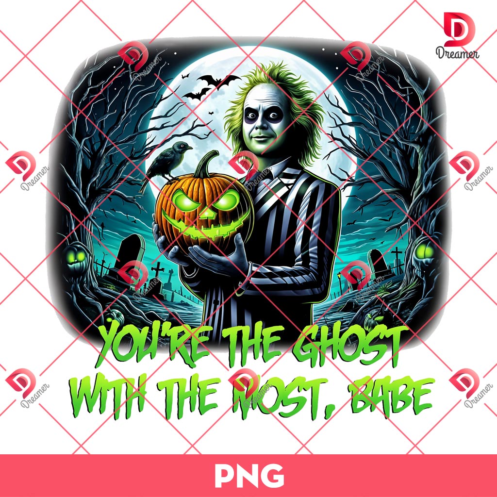 Beetlejuice You Are The Ghost With The Most Babe PNG, Horror Halloween Character PNG