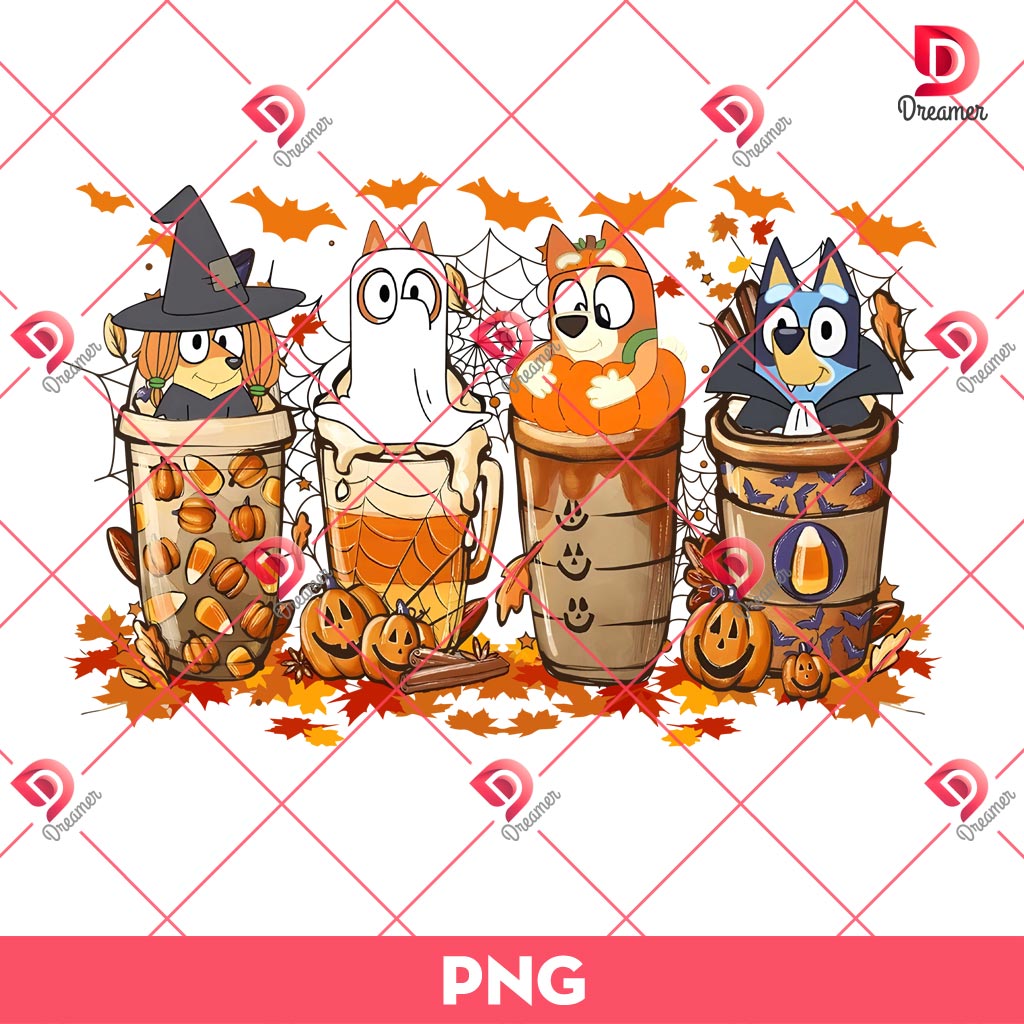 Bluey Friends Halloween PNG, Tis The Season Bluey PNG, Fall Halloween PNG