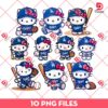 Bundle Hello Kitty LA Dodgers Baseball PNG, Kitty MLB Dodgers PNG Bundle