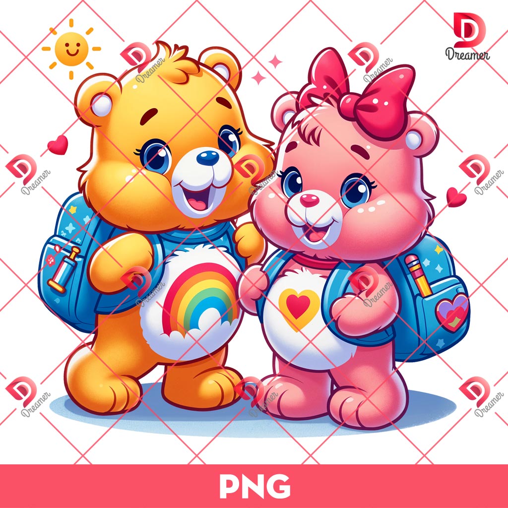 Care Bears Back To School PNG, First Day Of School PNG