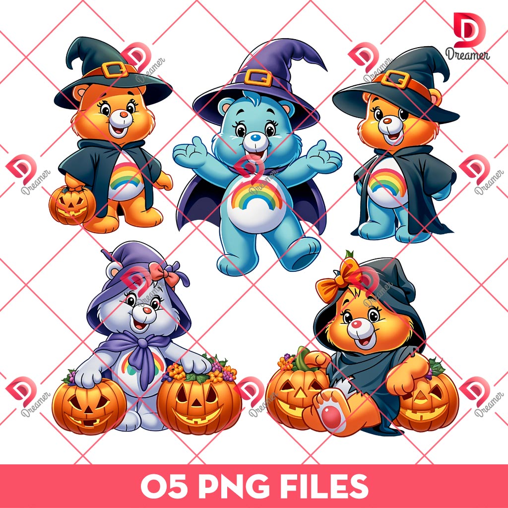 Care Bears Halloween PNG, Happy Halloween PNG, Care Bears Witches PNG