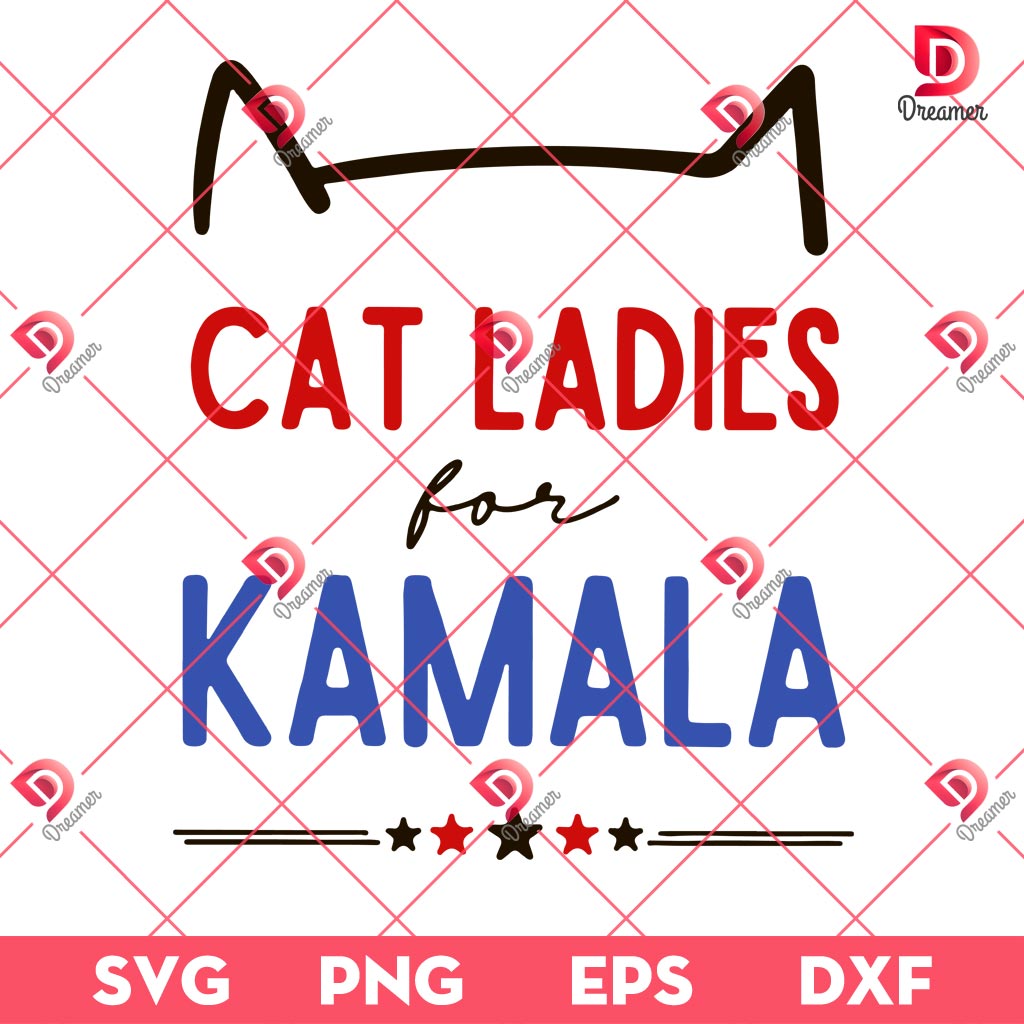 Cat Lady For Kamala SVG PNG, Election 2024 SVG PNG, Kamala Harris SVG PNG