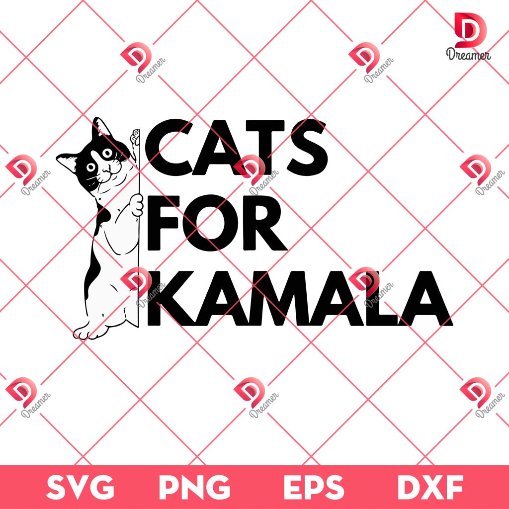 Cats For Kamala SVG PNG, Election 2024 SVG PNG, Kamala Harris 2024 President Voting SVG PNG