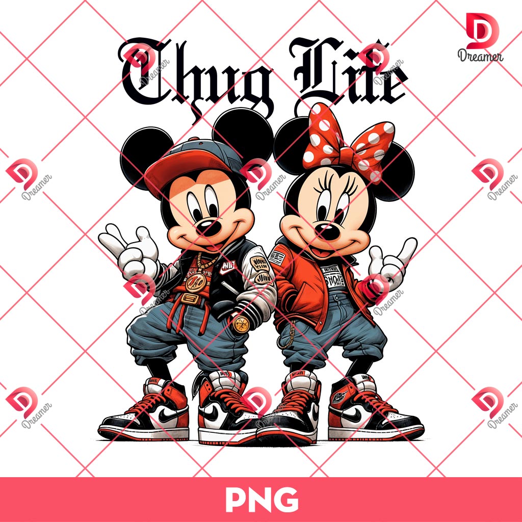 Chicano Mickey And Minnie PNG, Mickey Minnie Thug Life PNG