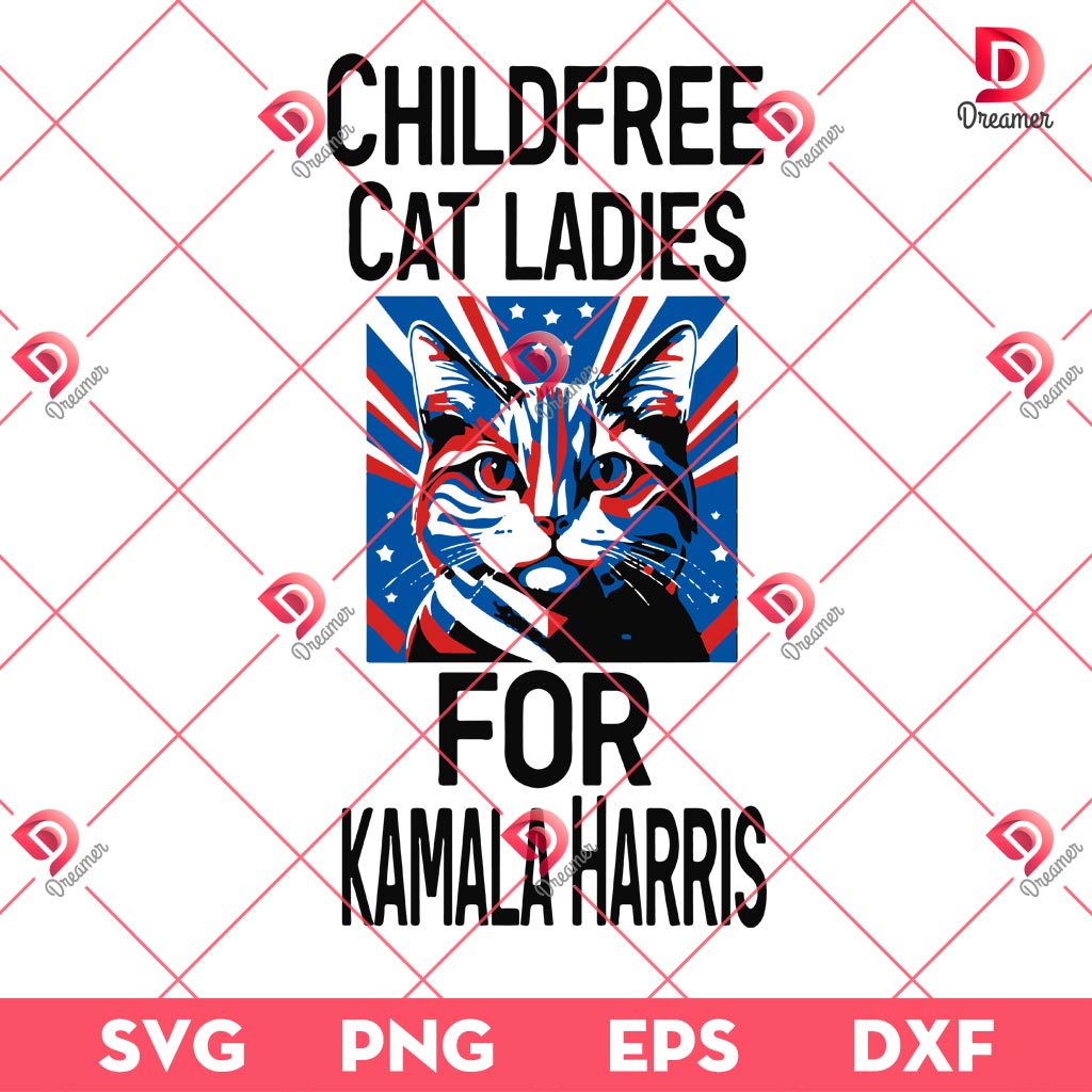 Childfree Cat Ladies For Kamala Harris SVG PNG, Kamala Harris SVG PNG