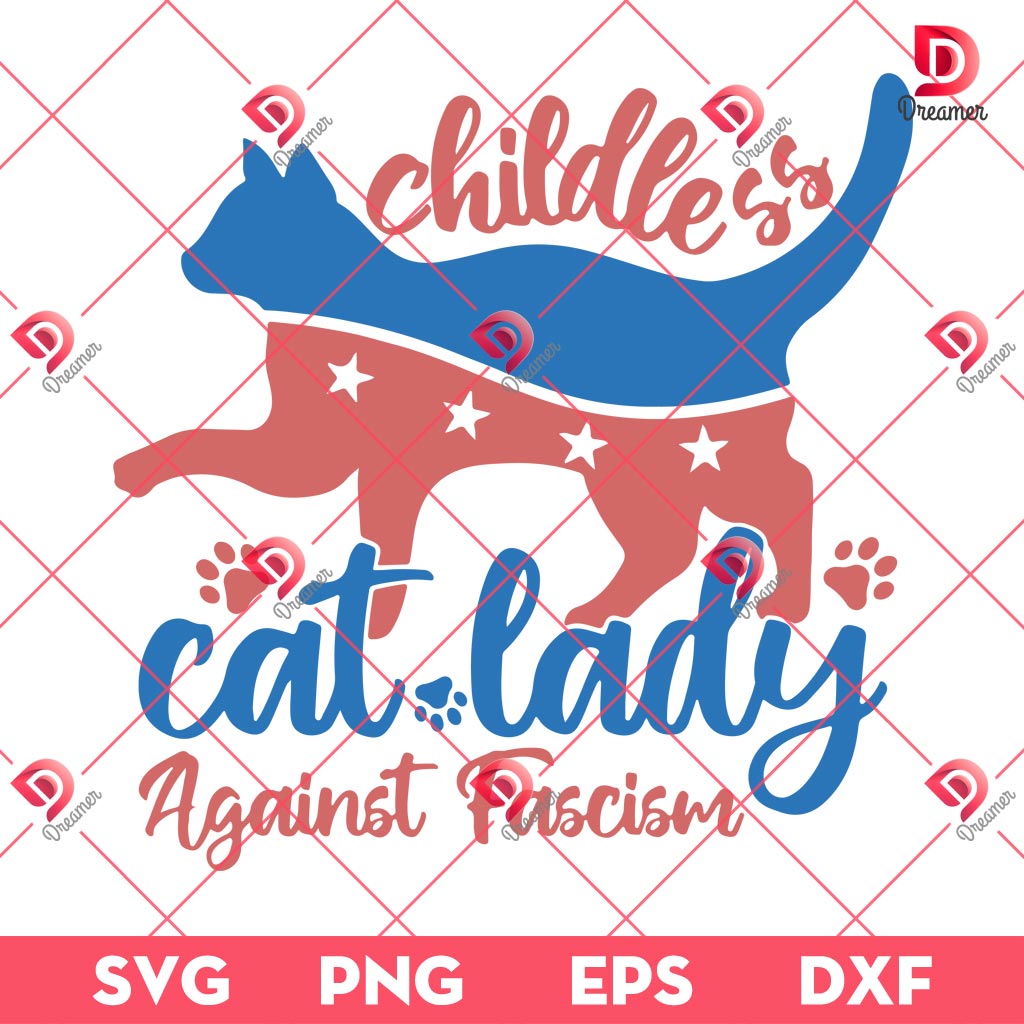 Childless Cat Lady Against Fascism SVG PNG, Kamala Harris SVG PNG