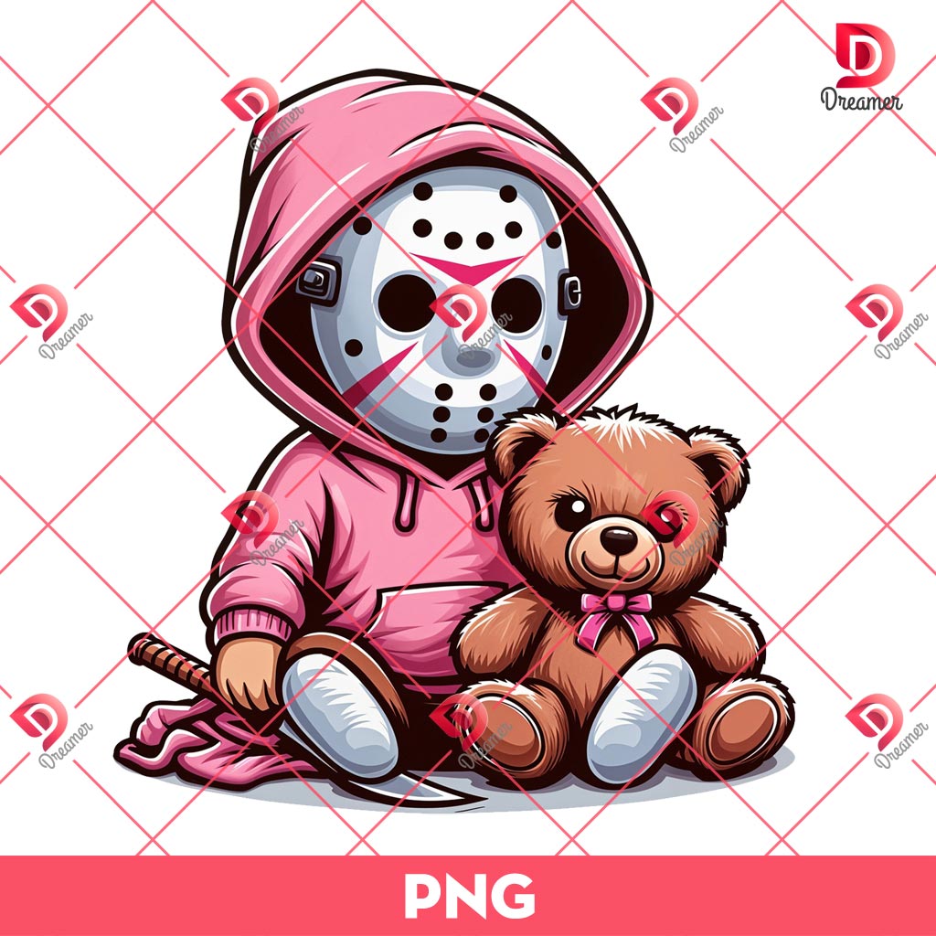 Cute Baby Jason Voorhees PNG, Cute Horror Character PNG, Halloween PNG