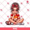 Cute Cartoon Girl Kansas City Chiefs PNG, Cute Girl Football PNG