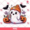 Cute Ghost Coffee PNG, Cute Ghost Halloween PNG