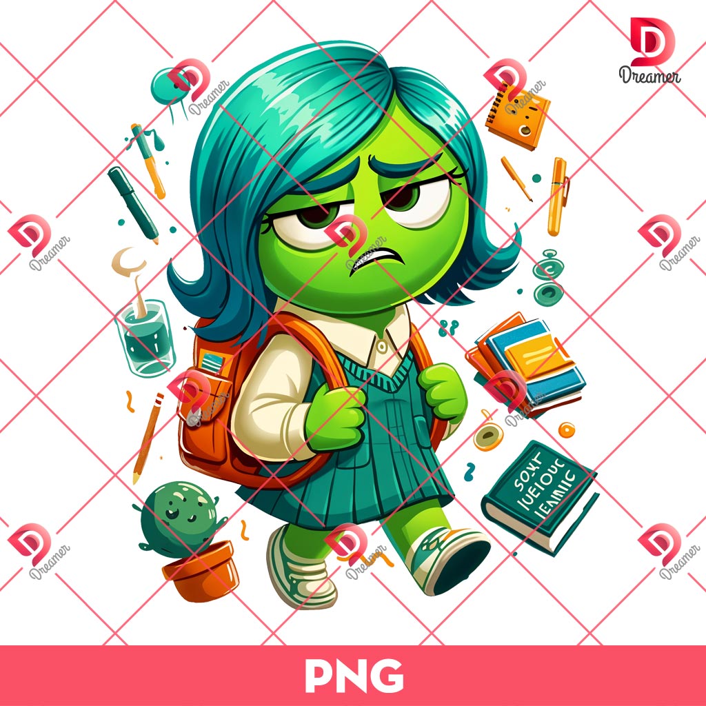 Disgust Back To School PNG, Inside Out Back To School PNG