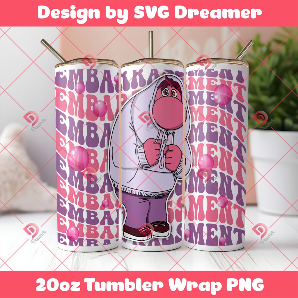 Embarrassment Inside Out Tumbler Wrap 20oz PNG, Inside Out 2 Movie Tumbler Wrap PNG