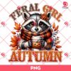Feral Girl Autumn PNG, Raccoon Fall PNG, Fall Vibes PNG