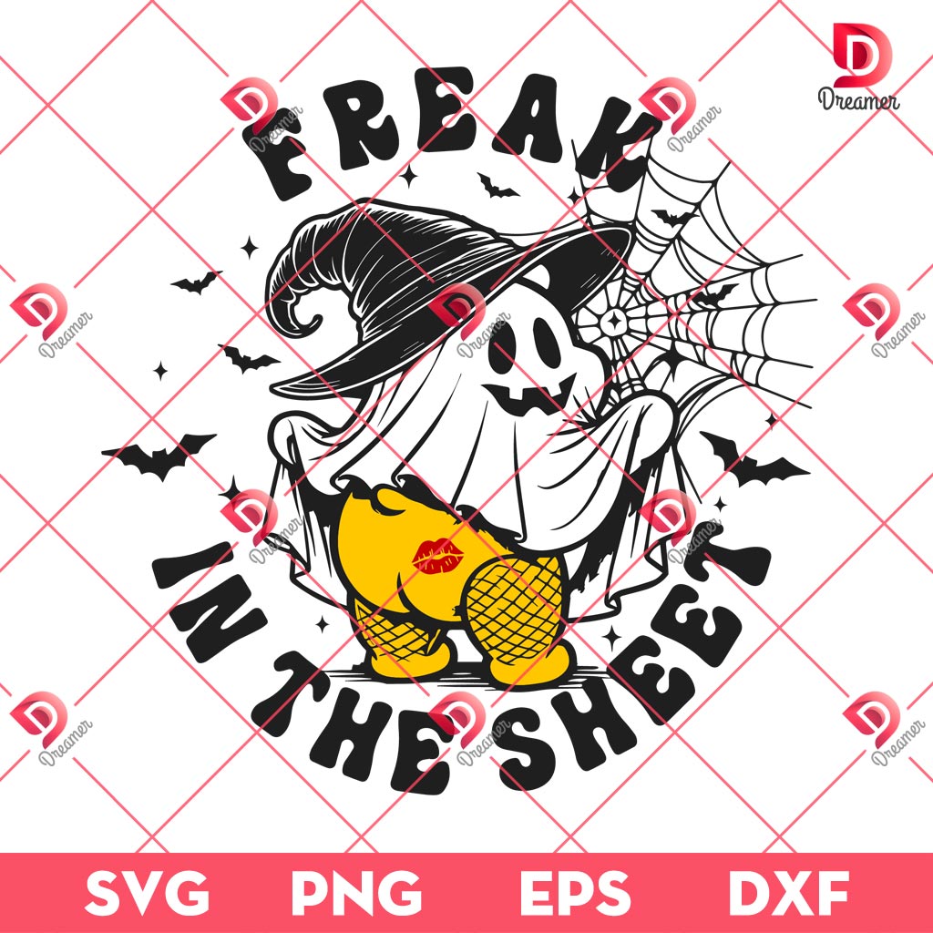 Freak In The Sheet SVG PNG, Funny Ghost Halloween SVG PNG