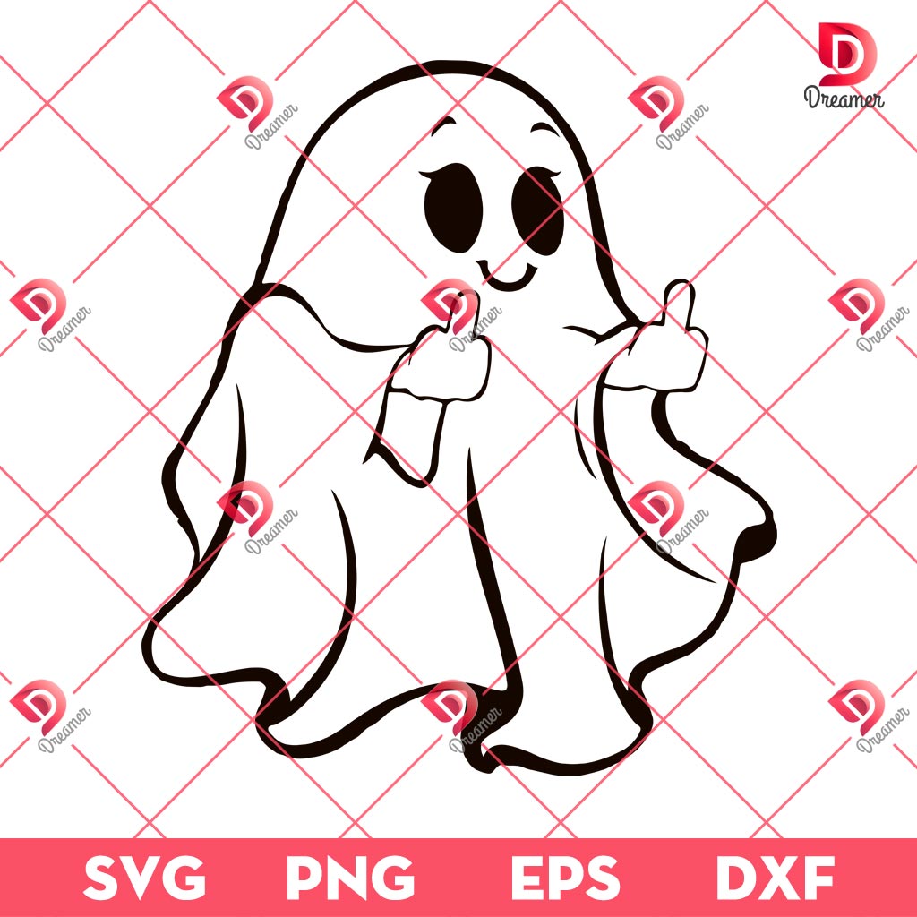 Funny Ghost Middle Finger Halloween SVG PNG, Ghost Halloween PNG SVG