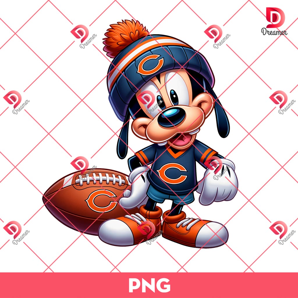 Goofy Chicago Bears NFL Football PNG, Disney Goofy Dog Sport NFL PNG