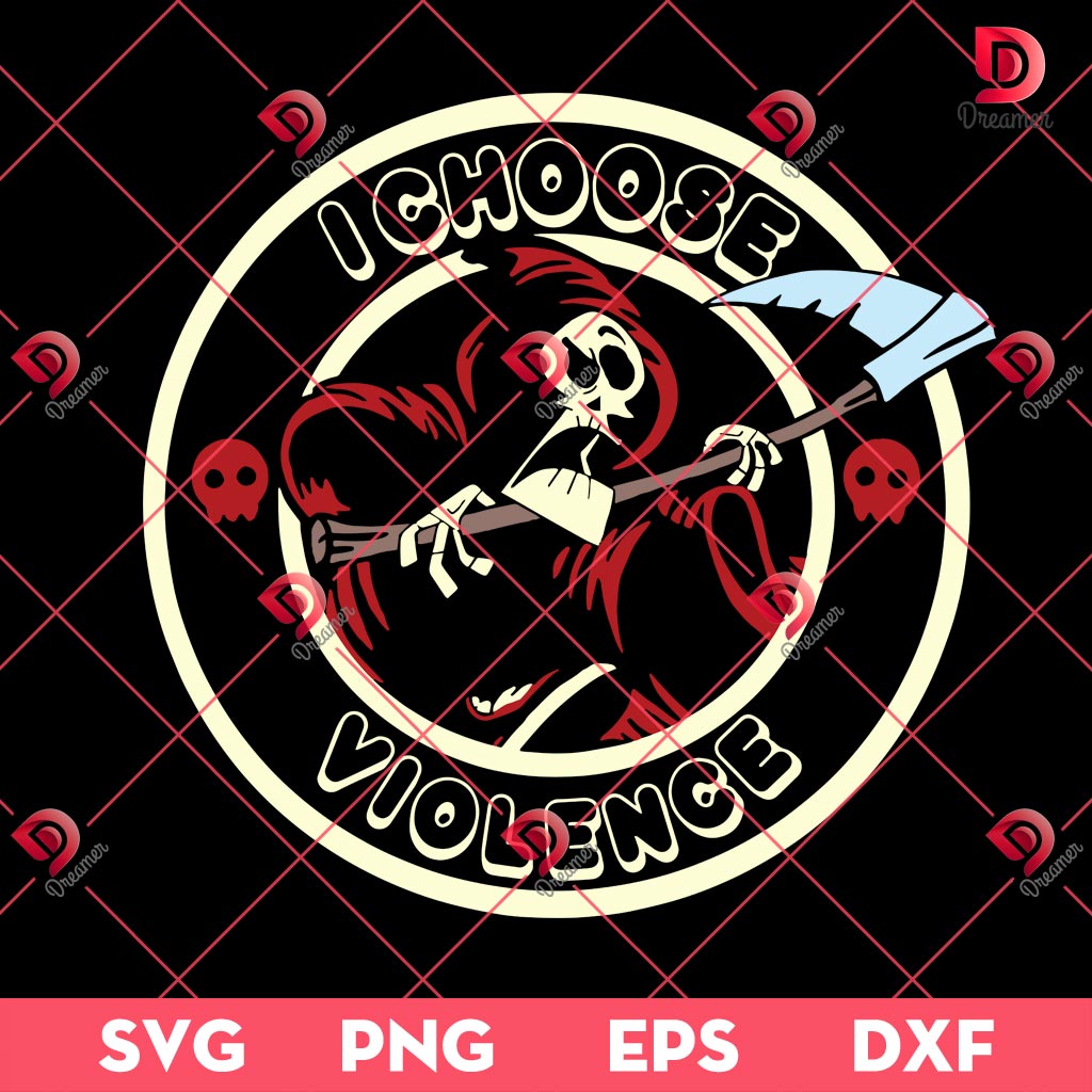 Grim Reaper I Choose Violence SVG PNG, Horror Character Halloween SVG PNG