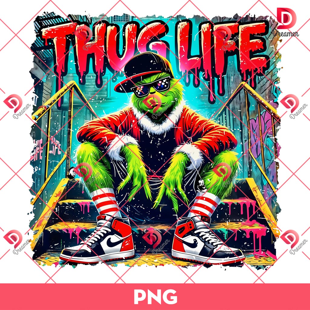 Grinch Thug Life PNG, Grinchmas PNG, Merry Christmas PNG