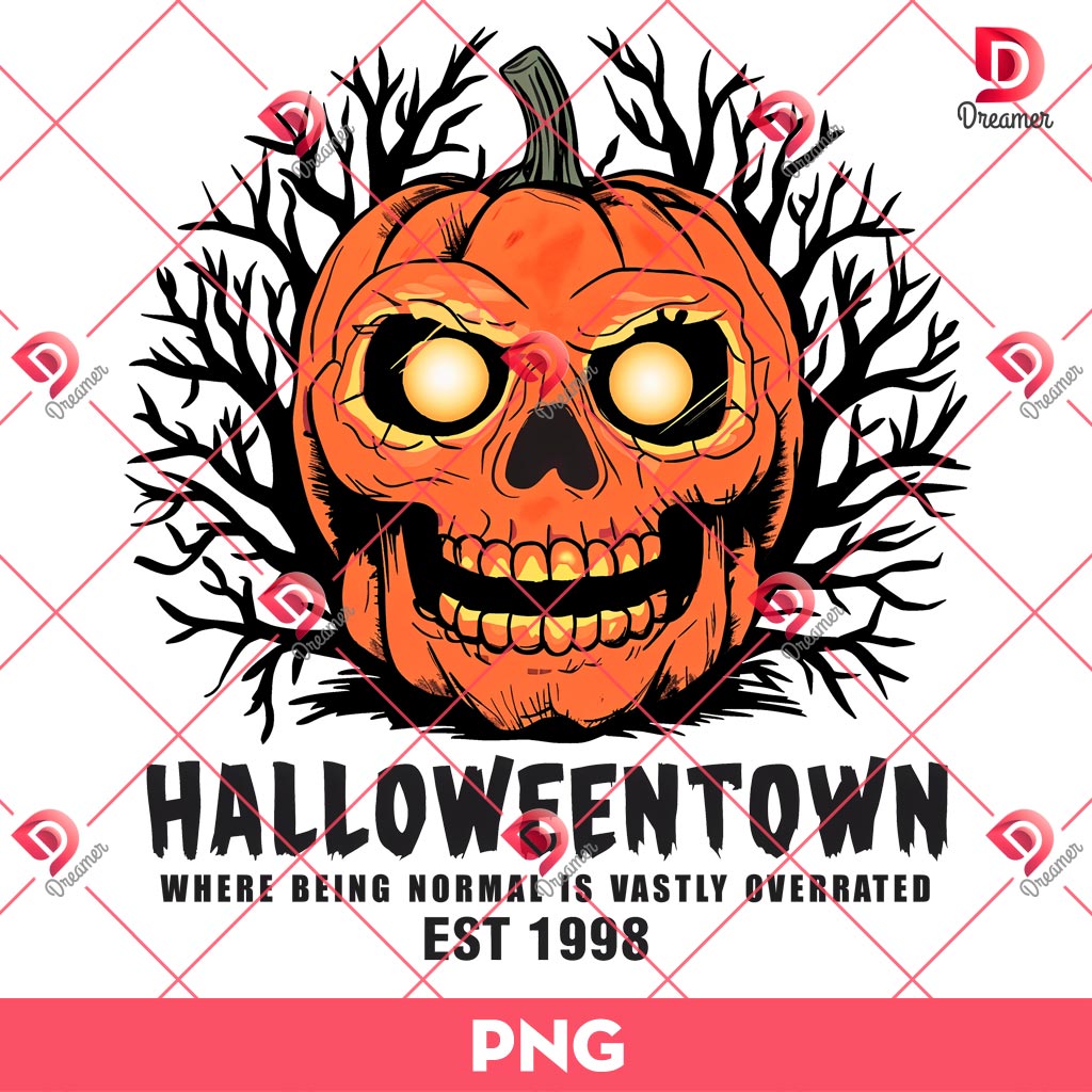 Halloweentown Where Being Normal Is Vastly Overrated PNG, Skull Pumpkin Halloween PNG