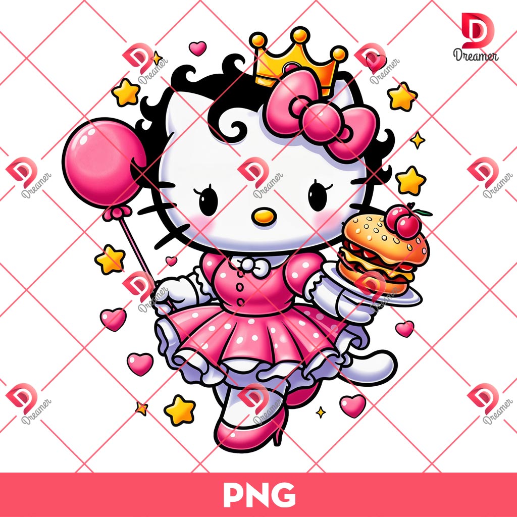 Hello Kitty Betty Boop PNG, Cute Betty Boop Kitty PNG