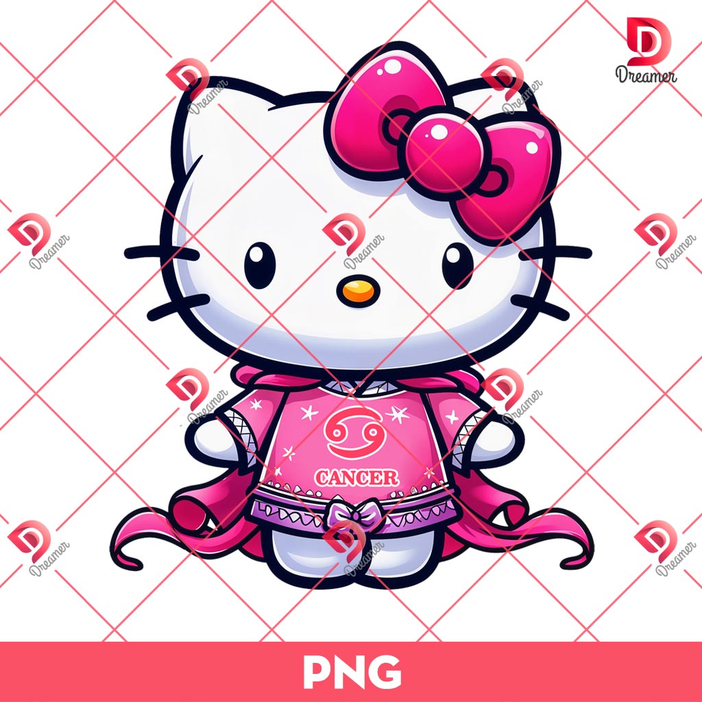 Hello Kitty Cancer PNG, Zodiac Signs Hello Kitty PNG