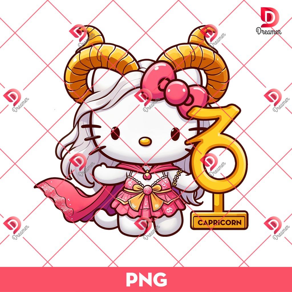 Hello Kitty Capricorn PNG, Zodiac Signs Hello Kitty PNG